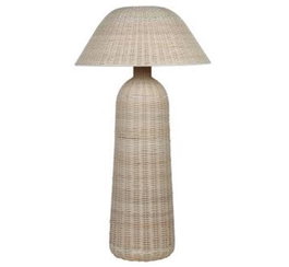 DKD Home Decor Lámpara de pie de ratán beige 60x60x112 cm