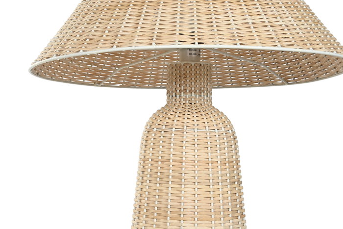 DKD Home Decor Lámpara de pie de ratán beige 60x60x112 cm
