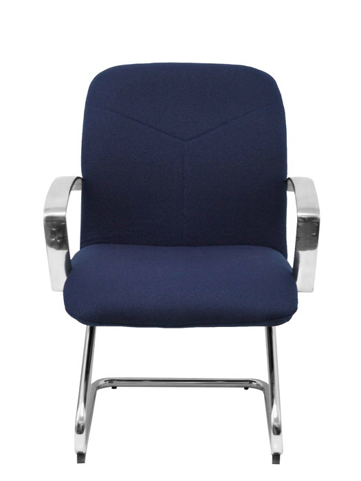 Silla Caudete confidente tapizada con Tela color Azul marino. Brazos fijos