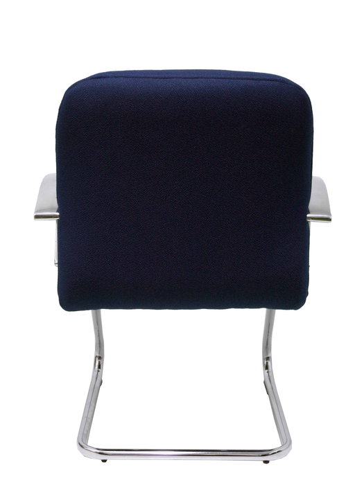 Silla Caudete confidente tapizada con Tela color Azul marino. Brazos fijos
