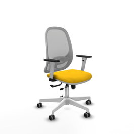PIQUERAS Y CRESPO Silla de oficina Cilanco con mecanismo Sincro/Traslack, Amarillo y Gris