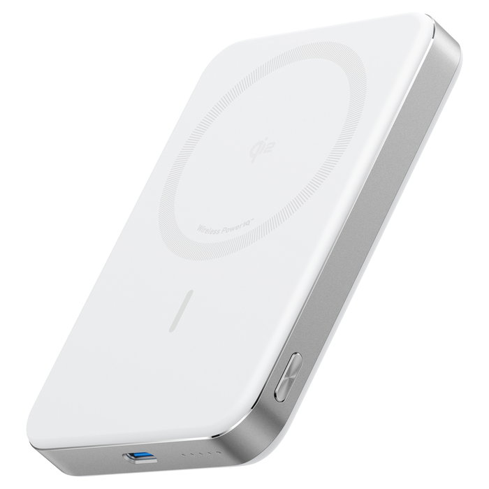 Anker A1664H21 MagGo PowerBank 10000 mAh con Carga Inalámbrica Magnética, Slim Blanco, Compatible con iPhone 12 o superior y AirPods