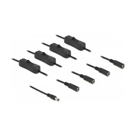DeLOCK Cable de alimentación CC 5,5 x 2,1 mm macho a 4 x hembra con interruptor 1 m