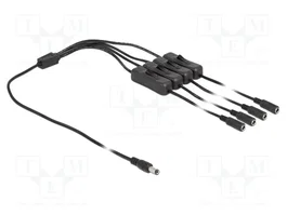 DeLOCK Cable de alimentación 5,5 x 2,1 mm macho a 4 x CC hembra con interruptor, 1 m