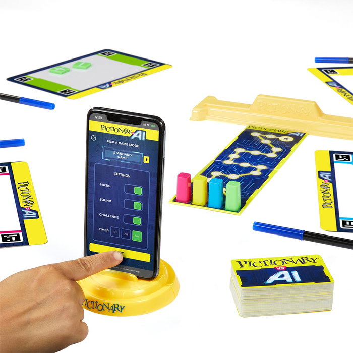 Mattel Games Pictionary Vs Inteligencia Artificial HYH80 Juego de Mesa para Niños y Adultos +8 Años