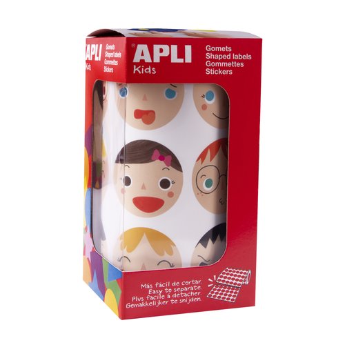 APLI Gomets Rollo 30 Hojas Círculo Ø 33 mm 360 uds. Emociones Removibles