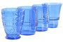 DKD Home Decor Hangzhou design 26a Vaso Mediterraneo Azul Turquesa Cristal Relieve con Pez Set de 4 8 x 27 x 8 cm Apto para lavavajillas