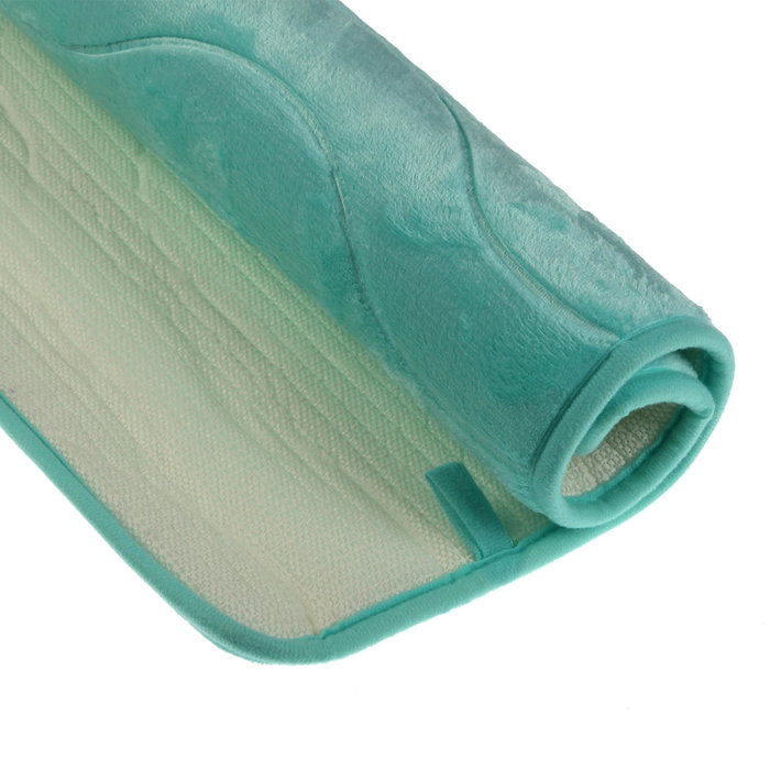 Alfombra de baño Versa Brant Azul Algodón (45 x 75 cm)
