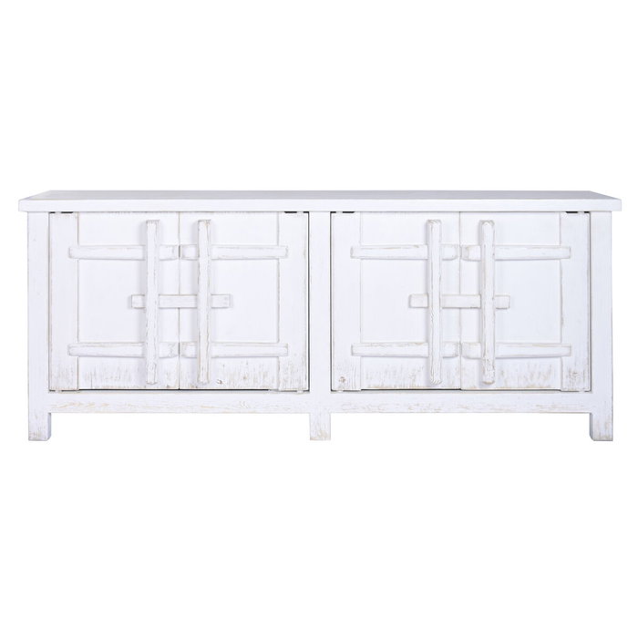 DKD Home Decor Aparador Olmo Macizo Blanco 230x48x95