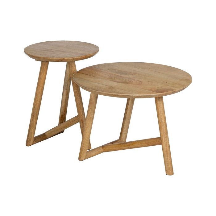 Ixia Mesa de centro de madera de mango natural 60 x 60 x 45 cm