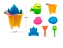 Ao zhi Cubo de Playa para Jugar con la Arena Set 7 Piezas Palacio 33 cm x 21 cm