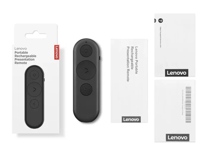 Lenovo 4XW1S62316 Presentador o Control Remoto Bluetooth Universal Recargable via USB-C Negro