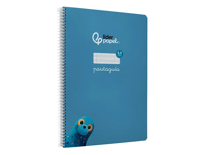 Liderpapel Cuaderno Espiral A4 Pautaguía Tapa Dura 80 Hojas 90 g Cuadro Pautado 2,5 mm Color Azul