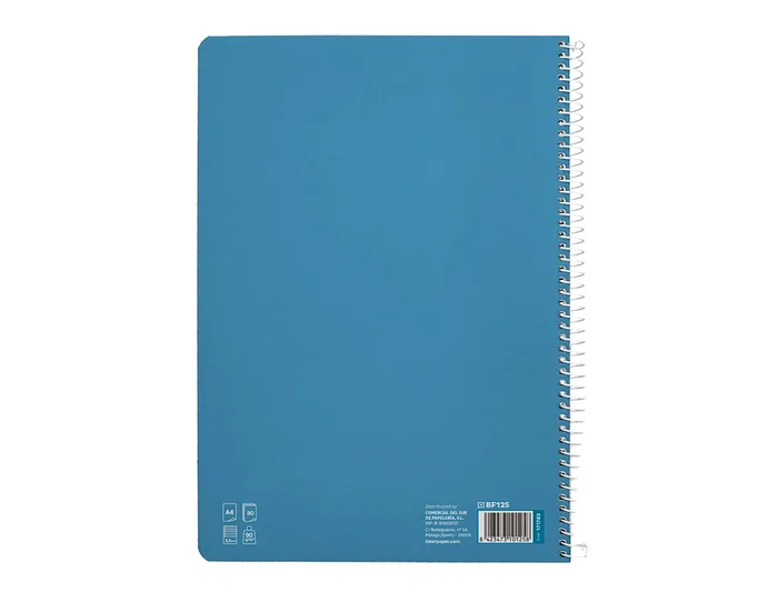 Liderpapel Cuaderno Espiral A4 Pautaguía Tapa Dura 80 Hojas 90 g Cuadro Pautado 2,5 mm Color Azul