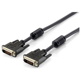 Equip Cable DVI-D Dual Link (24+1) Macho a Macho Negro 5m, Resolución 2560x1600, 9.9 Gbit/s, Modelo 118935