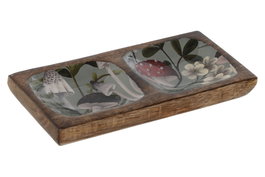 DKD Home Decor Alpino Vaciabolsillos Setas Azul Natural 20 x 10 x 2.5 cm (4 Unidades)