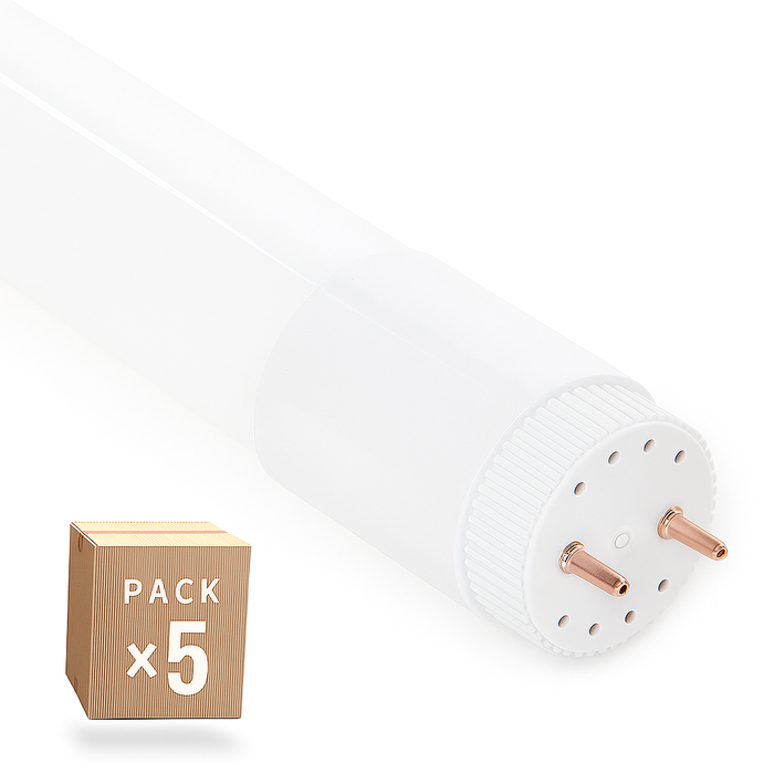 Pack 5 Tubos LED T8 18W 2880Lm 6000K Blanco Frío 120cm Vidrio