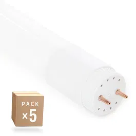 Pack 5 Tubo LED T8 18W 2880Lm 6000K Vidrio 120Cm Conexión 2 Extremos 40.000H