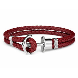 Paul Hewitt Pulsera de Cuero Rojo PH-L-S-DB-XL