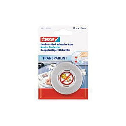 Tesa Cinta adhesiva de doble cara transparente 10 m x 12 mm 64621