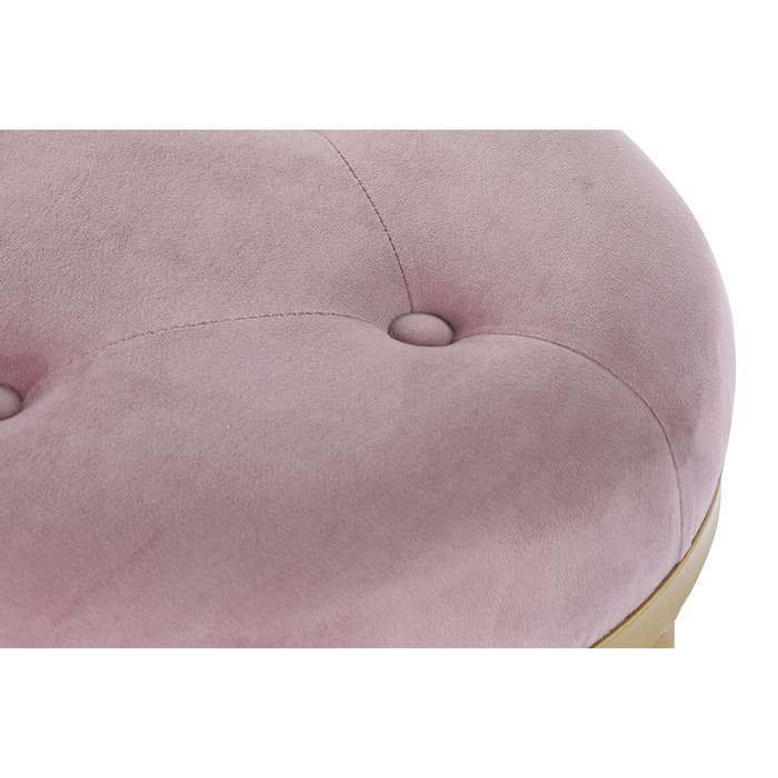 DKD Home Decor Descalzadora de Poliéster y Metal Rosa y Dorado 100x35x40 cm