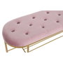 DKD Home Decor Descalzadora de Poliéster y Metal Rosa y Dorado 100x35x40 cm
