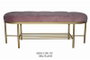 DKD Home Decor Descalzadora de Poliéster y Metal Rosa y Dorado 100x35x40 cm