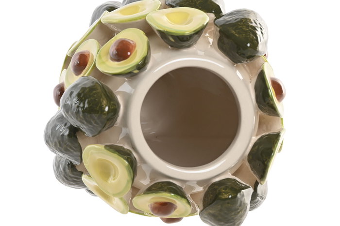 DKD Home Decor Jarrón de Gres Aguacates Verde 20x20x26 cm