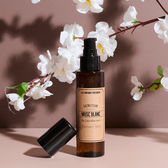 Home Deco Factory Vaporizador de Perfume Apothicaire 100 ml - Aromas Almizcle Blanco, Flor de Algodón, Ámbar