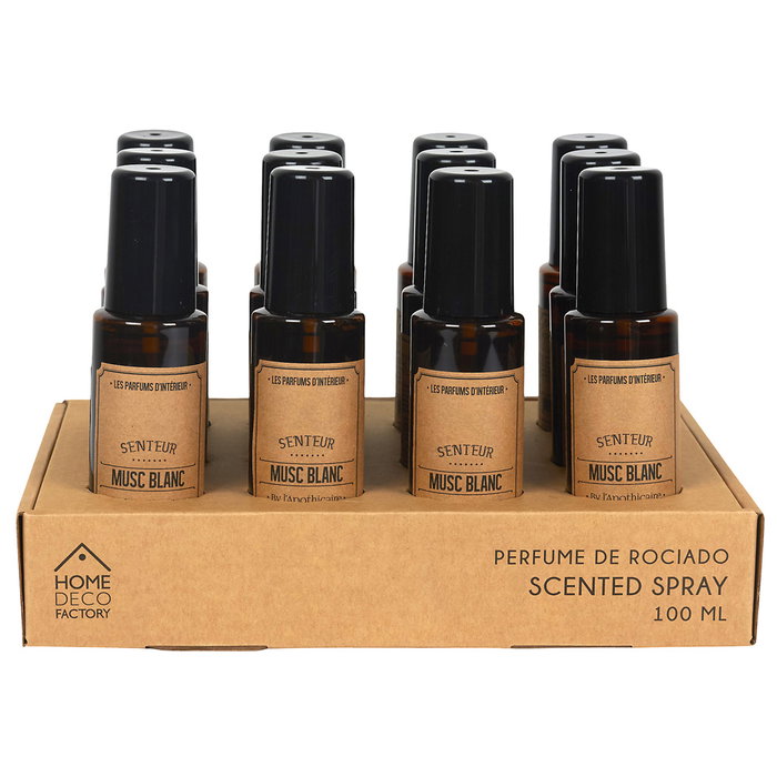Home Deco Factory Vaporizador de Perfume Apothicaire 100 ml - Aromas Almizcle Blanco, Flor de Algodón, Ámbar
