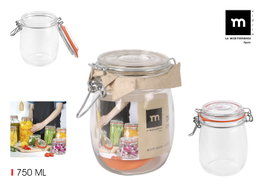 La Mediterranea Tarro Hermético Vidrio Clip 750 ml (12 Unidades)