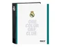 Safta Carpeta de Anillas Real Madrid 26/27 Tamaño Folio con Lomo Ancho 6cm