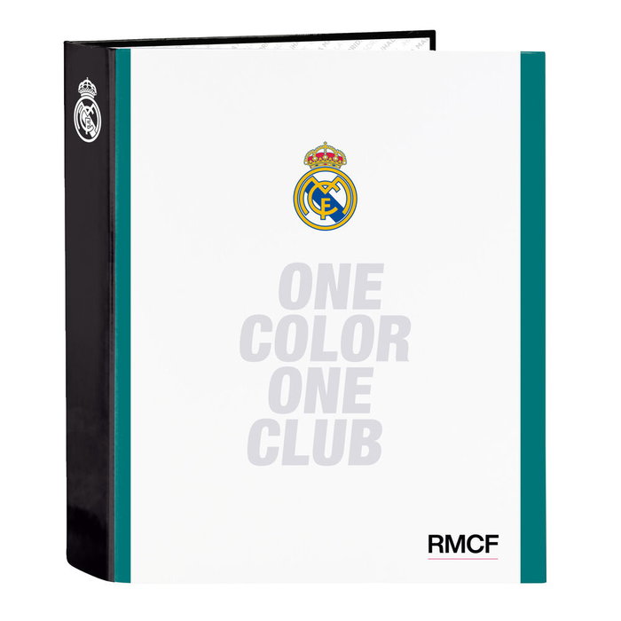 Safta Carpeta de Anillas Real Madrid 26/27 Tamaño Folio con Lomo Ancho 6cm