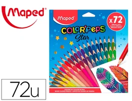 Maped Lápices de Colores Madera 72 Colores Surtidos Color Peps Star Caja de Cartón