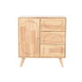 DKD Home Decor Buffet de Madera de Caucho y Ratán Natural