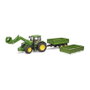BRUDER John Deere 7R 350 con cargador frontal y remolque de eje tándem