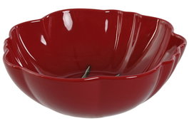 DKD Home Decor Tomate 24 Ensaladera Rojo Verde Gres 27.5 x 10 x 28 cm (2 Unidades) Apto Microondas y Lavavajillas