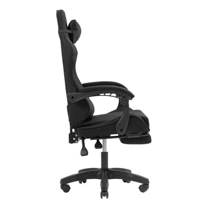 Mars gaming Silla gaming MGC-X Pro con reposapiés, reposabrazos ajustable e inclinación 90-135º, 120 kg máximo, 5 ruedas, Negro