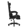Mars gaming Silla gaming MGC-X Pro con reposapiés, reposabrazos ajustable e inclinación 90-135º, 120 kg máximo, 5 ruedas, Negro
