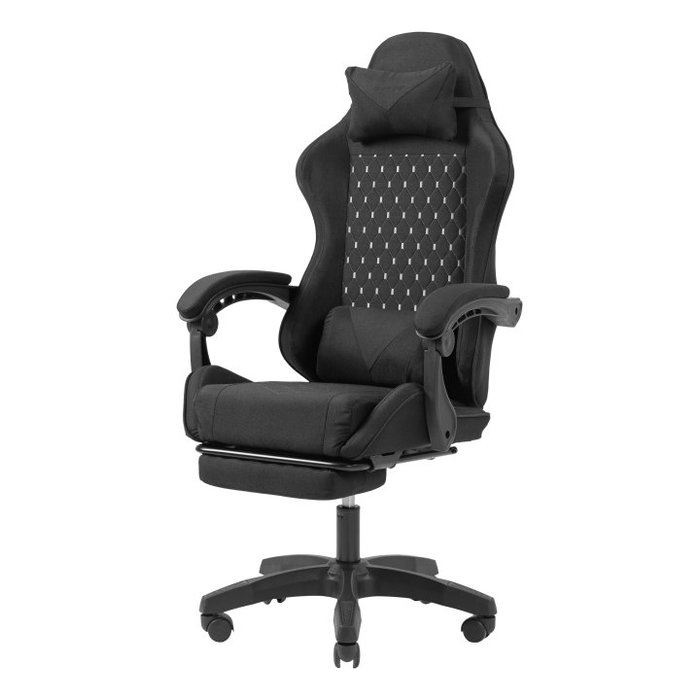 Mars gaming Silla gaming MGC-X Pro con reposapiés, reposabrazos ajustable e inclinación 90-135º, 120 kg máximo, 5 ruedas, Negro