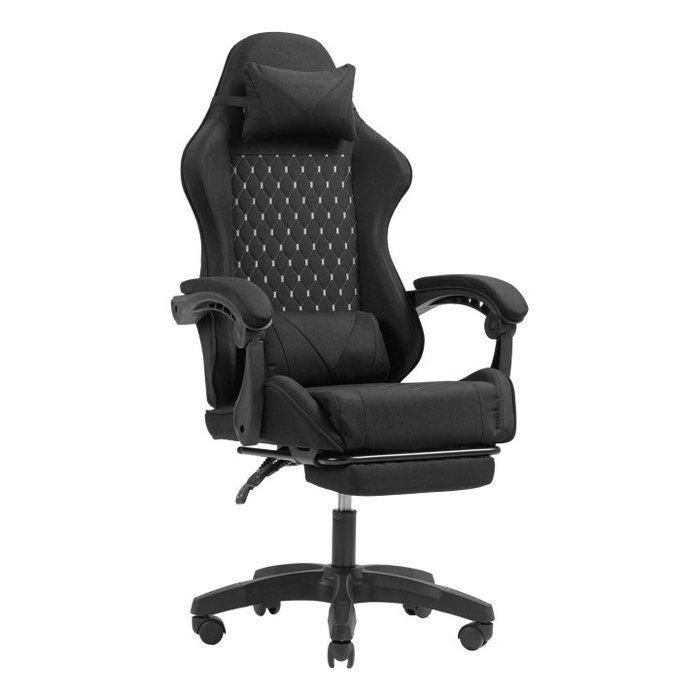 Mars gaming Silla gaming MGC-X Pro con reposapiés, reposabrazos ajustable e inclinación 90-135º, 120 kg máximo, 5 ruedas, Negro