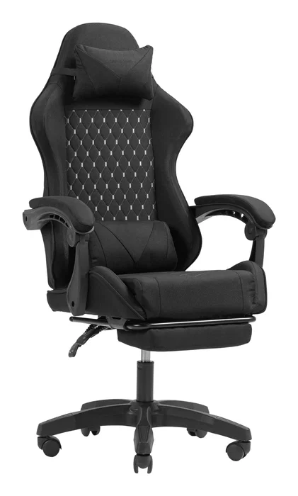 Mars Gaming MGC-X Silla Gaming Ergonómica Negra con Reposapiés, Inclinación 90-135°, Reposabrazos Ajustables, Soporte Lumbar y Cervical, 120kg Máx, 5 Ruedas