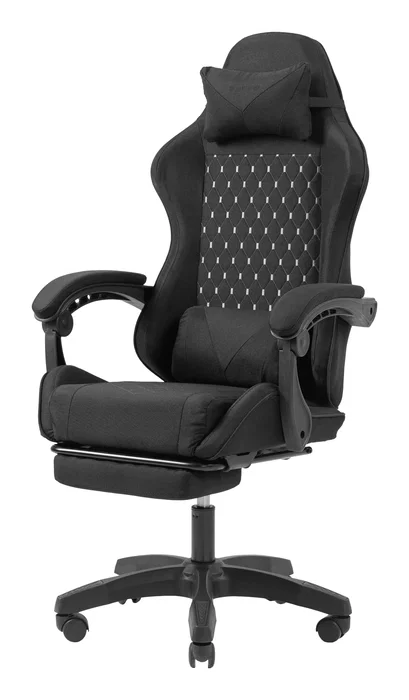 Mars Gaming MGC-X Silla Gaming Ergonómica Negra con Reposapiés, Inclinación 90-135°, Reposabrazos Ajustables, Soporte Lumbar y Cervical, 120kg Máx, 5 Ruedas