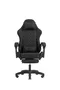 Mars Gaming MGC-X Silla Gaming Ergonómica Negra con Reposapiés, Inclinación 90-135°, Reposabrazos Ajustables, Soporte Lumbar y Cervical, 120kg Máx, 5 Ruedas