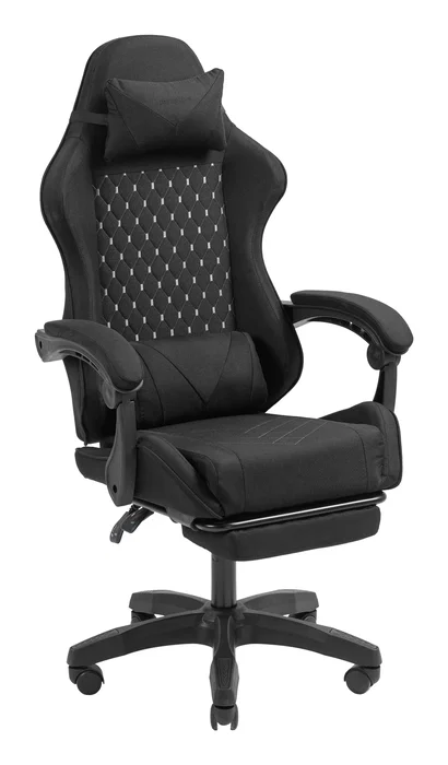 Mars Gaming MGC-X Silla Gaming Ergonómica Negra con Reposapiés, Inclinación 90-135°, Reposabrazos Ajustables, Soporte Lumbar y Cervical, 120kg Máx, 5 Ruedas