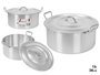 KINVARA Cacerola de Aluminio de 15 L, 34 cm, Plata (Pack de 2)