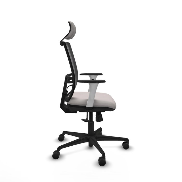 PIQUERAS Y CRESPO Silla de oficina Yunquera con mecanismo Sincro Blanco y Negro