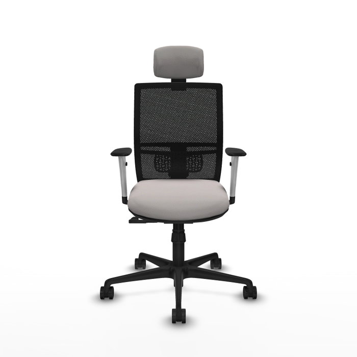 PIQUERAS Y CRESPO Silla de oficina Yunquera con mecanismo Sincro Blanco y Negro