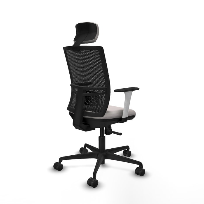PIQUERAS Y CRESPO Silla de oficina Yunquera con mecanismo Sincro Blanco y Negro