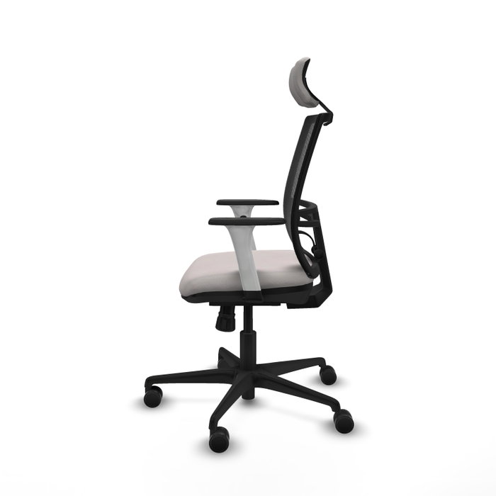 PIQUERAS Y CRESPO Silla de oficina Yunquera con mecanismo Sincro Blanco y Negro